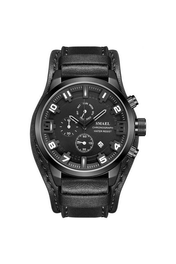 Casual Sport Watches Mens Luxury Military Leather Waterproof Watch Man Clock SL 9076 Fashion Wristwatch relogio masculino