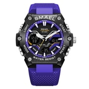 SMAEL Dual Time Multifunction Wristwatches Men Alloy Case Analog Quartz Waterproof Watches Male Sports Stopwatch Youth Student