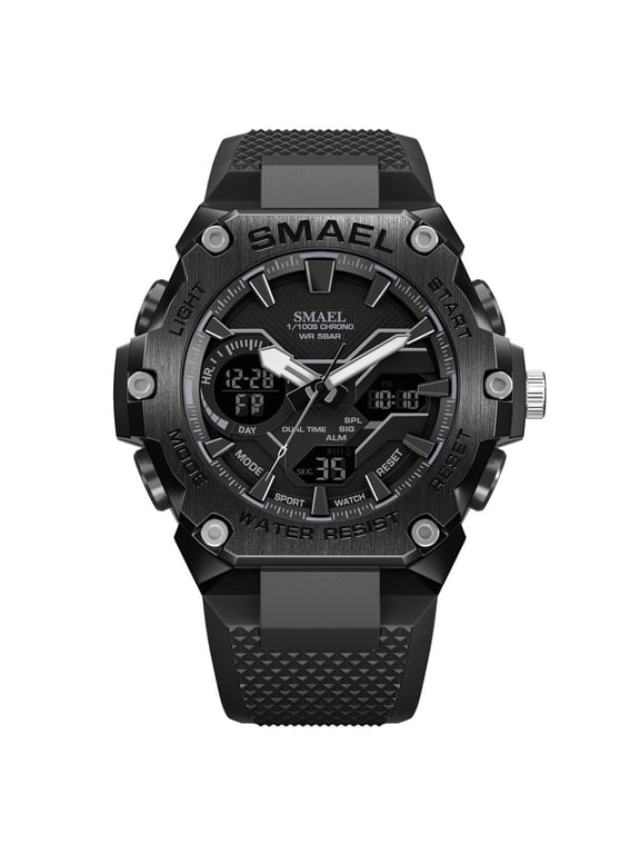 Dual Time Multifunction Wristwatches Men Alloy Case Analog Quartz Waterproof Watches Male Sports Stopwatch Youth Student