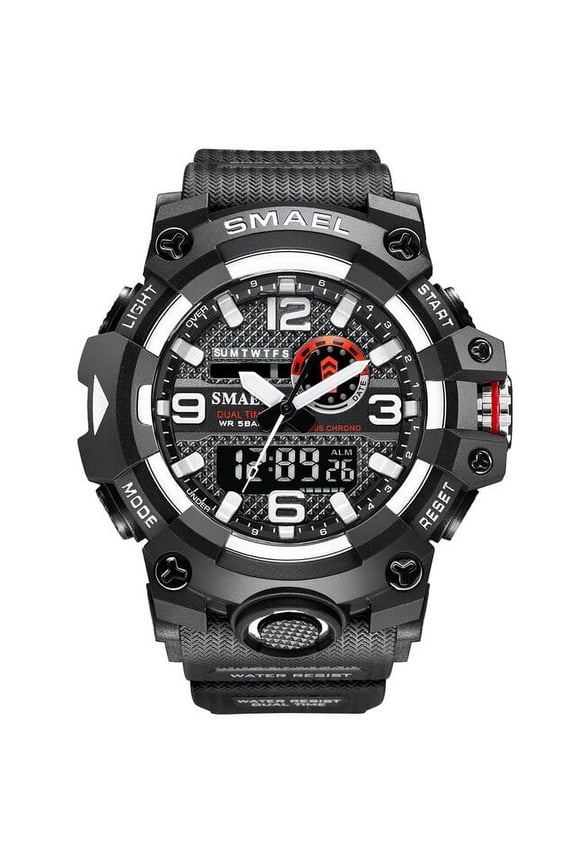 Men Sport Watches Dual Time Digital Watch Quartz 50m Waterproof Watch Led Military Watch Sport 8035 Men Watches Wristwatch