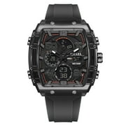 SMAEL Outdoor Sport Dual Display Alarm Digital Watch for Men Quartz Wristwatch Chronograph Silicone Band Male Clock Tonneau Dial