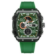 SMAEL Outdoor Sport Dual Display Alarm Digital Watch for Men Quartz Wristwatch Chronograph Silicone Band Male Clock Tonneau Dial