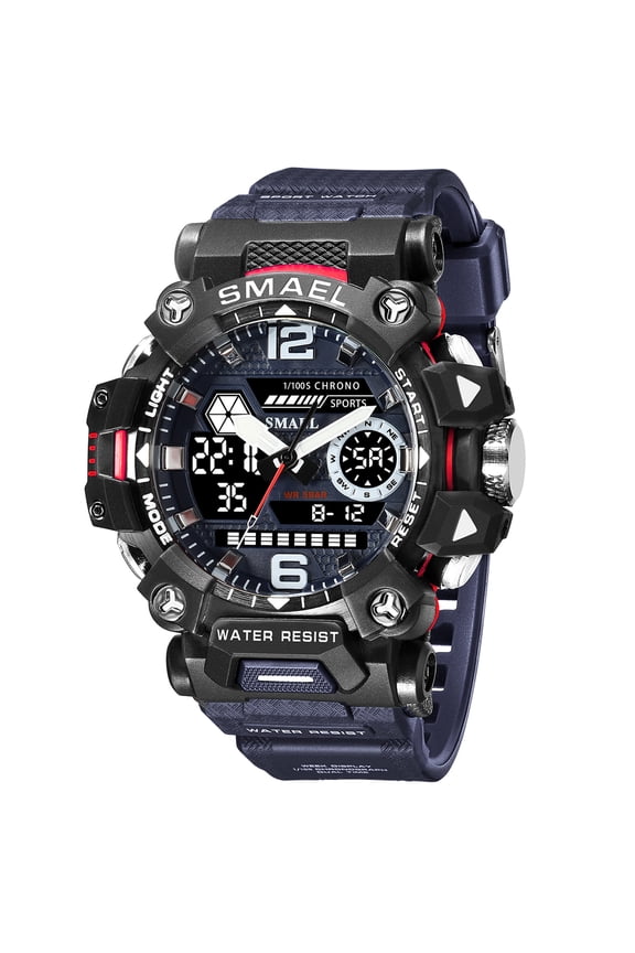 Sport Quartz Watches For Men Military Digital-Analog Dual Display Wristwatches Male Waterproof Back Light LED Alarm Clock