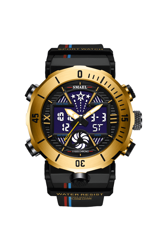 Sport Watch for Men Top Brand Male LED Digital Alarm Clock Electronic Quartz WristWatch Military Waterproof Dual Display Watches