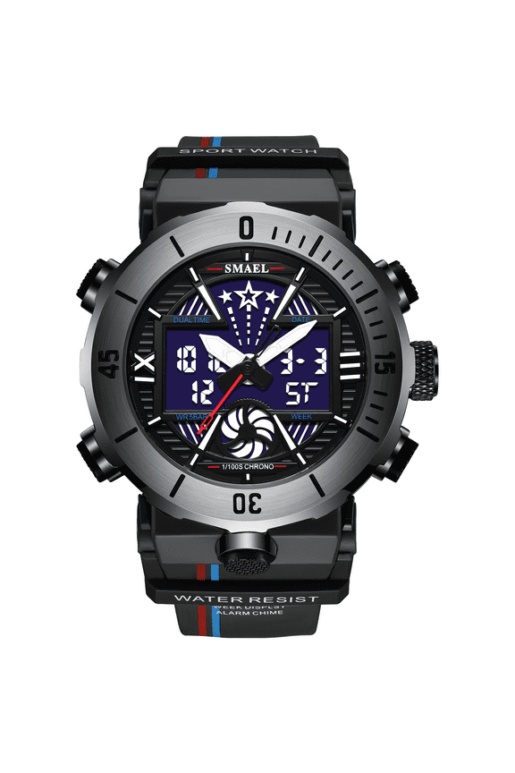 Sport Watch for Men Top Brand Male LED Digital Alarm Clock Electronic Quartz WristWatch Military Waterproof Dual Display Watches