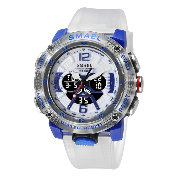 SMAEL Student Sport Watch Fashion LED Digital Stopwatch Quartz Wristwatch Dual Time Waterproof Watches