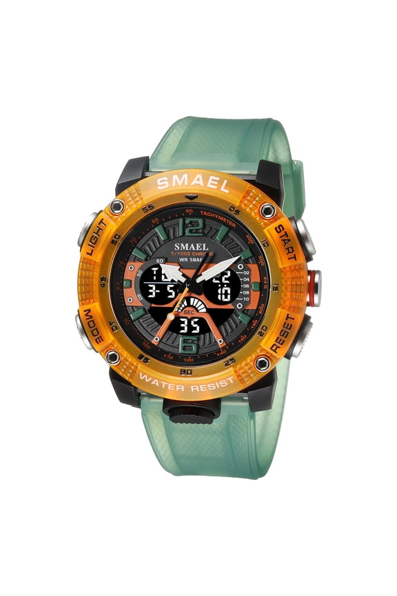Student Sport Watch Fashion LED Digital Stopwatch Quartz Wristwatch Dual Time Waterproof Watches