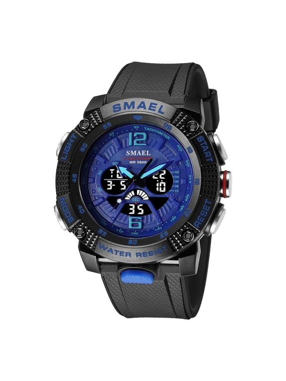 Student Sport Watch Fashion LED Digital Stopwatch Quartz Wristwatch Dual Time Waterproof Watches