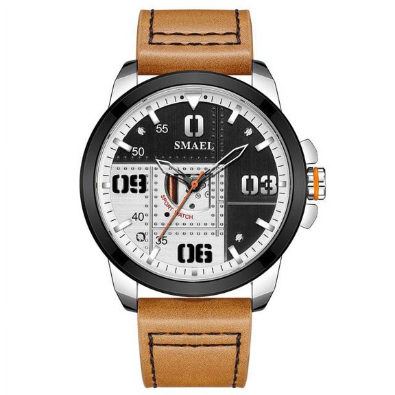 SMAEL Wacth For Men Quartz Movement Geometric design Dial WIth 30M Waterproof Male Clock Leather Bracelet 9168 relogio masculino