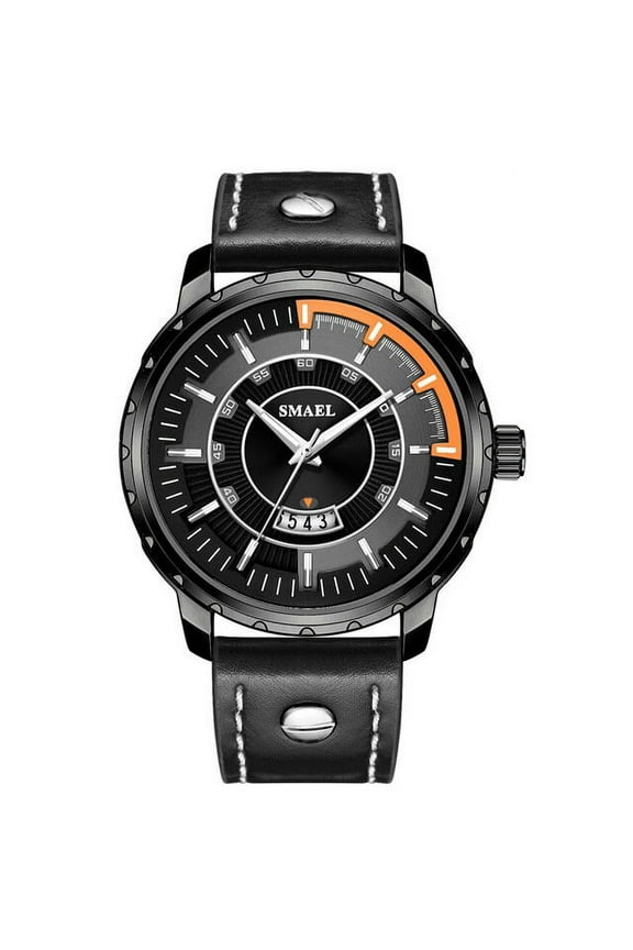 Watch Waterproof Quartz Wristwatches Leather Band Chronograph Clock 9117 Fashion Sports Mens Watches relojes hombre