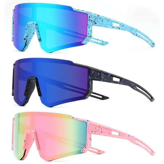 SMAIKY 3PACK Kids Sunglasses Youth Baseball Sunglasses for Boys Girls Age 6-16 Sports UV Protection Goggles