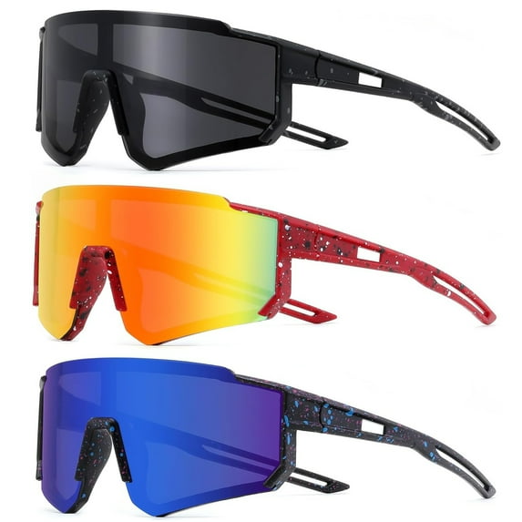 SMAIKY 3PACK Kids Sunglasses Youth Baseball Sunglasses for Boys Girls Age 6-16 Sports UV Protection Goggles