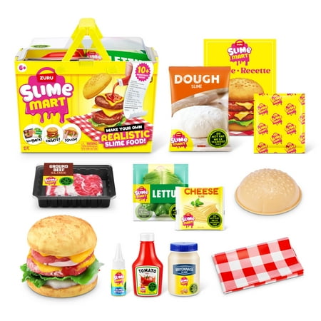 Slime Mart Small Basket Burger by ZURU - Play Food Themed DIY Slime Kit for Kids Ages 6+