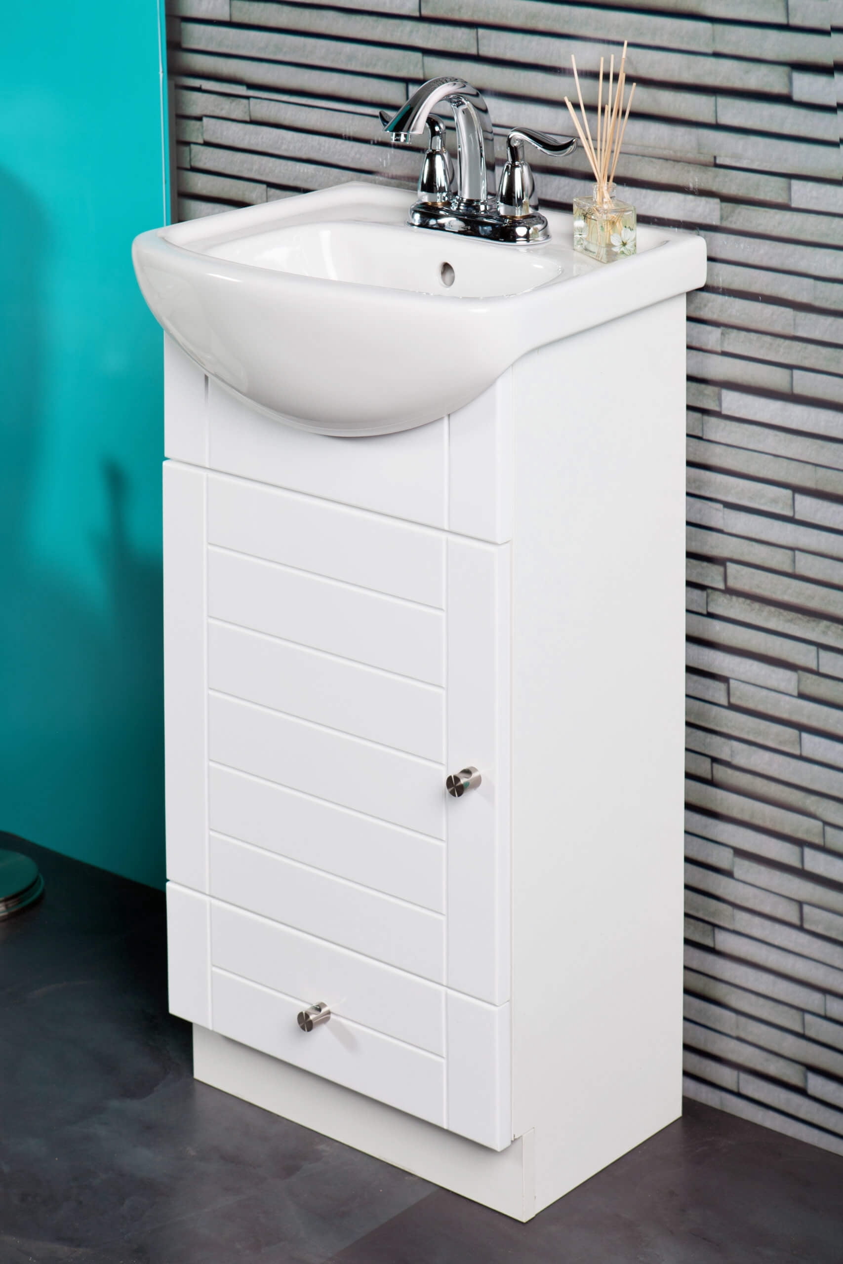 SMALL BATHROOM VANITY CABINET AND SINK WHITE&nbsp;