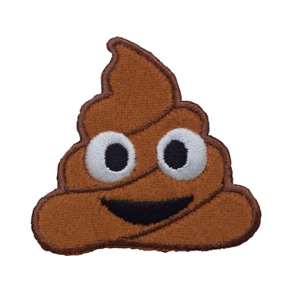 SMALL - Emoji Poo - Iron on Applique - Embroidered Patch