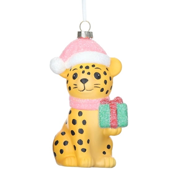 Multicolor Leopard with Present Christmas Ornament, 4", by Holiday Time