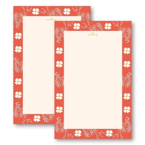 SMALL NOTEPADS, Floral Memo Pad, to Do List, 70 Sheets, 4.25x6.5, Orange Flower Notepad, Stationery Gift for Her, Office List Pad, Cute Writing Pad