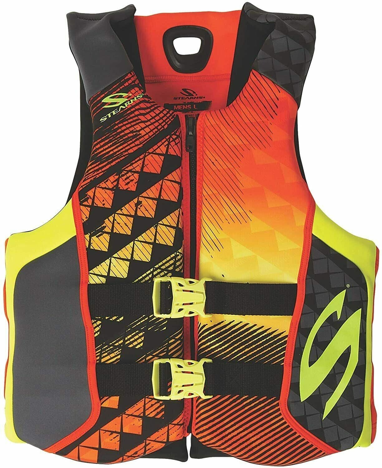 SMALL Stearns Neoprene Adult Life Jacket Wakeboard Vest Orange Mens