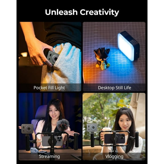 SMALLRIG Vibe P96 Pro Led Video Light, Portable Camera Light for Photography, Cold Shoe Light, CRI95+, 2500-6500K, 5 Effects, Fill Light Accessories for Content Creator, Streaming Black 4660