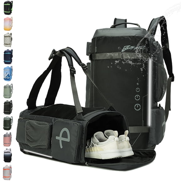 BE SMART 50L Extra Large Gym Backpack for Men, Big Gym Bag with Shoes Compartment, Waterproof Heavy Duty Duffel Bags, Men's Workout Backpacks for Outdoor Sport,Hiking,Camping (XL)