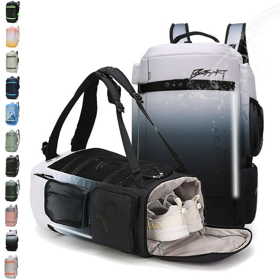 BE SMART 50L Extra Large Gym Backpack for Men, Big Gym Bag with Shoes Compartment, Waterproof Heavy Duty Duffel Bags, Men's Workout Backpacks for Outdoor Sport,Hiking,Camping (XL)