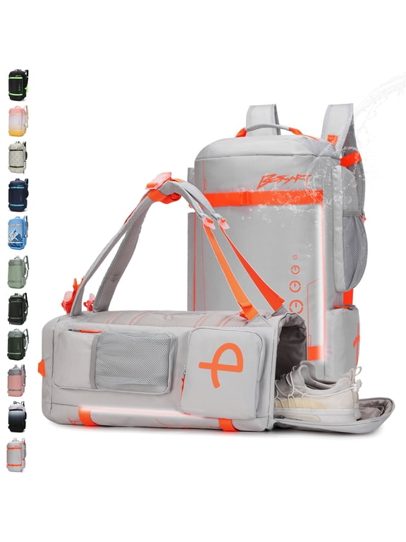 BE SMART 50L Extra Large Gym Backpack for Men, Big Gym Bag with Shoes Compartment, Waterproof Heavy Duty Duffel Bags, Men's Workout Backpacks for Outdoor Sport,Hiking,Camping (XL)