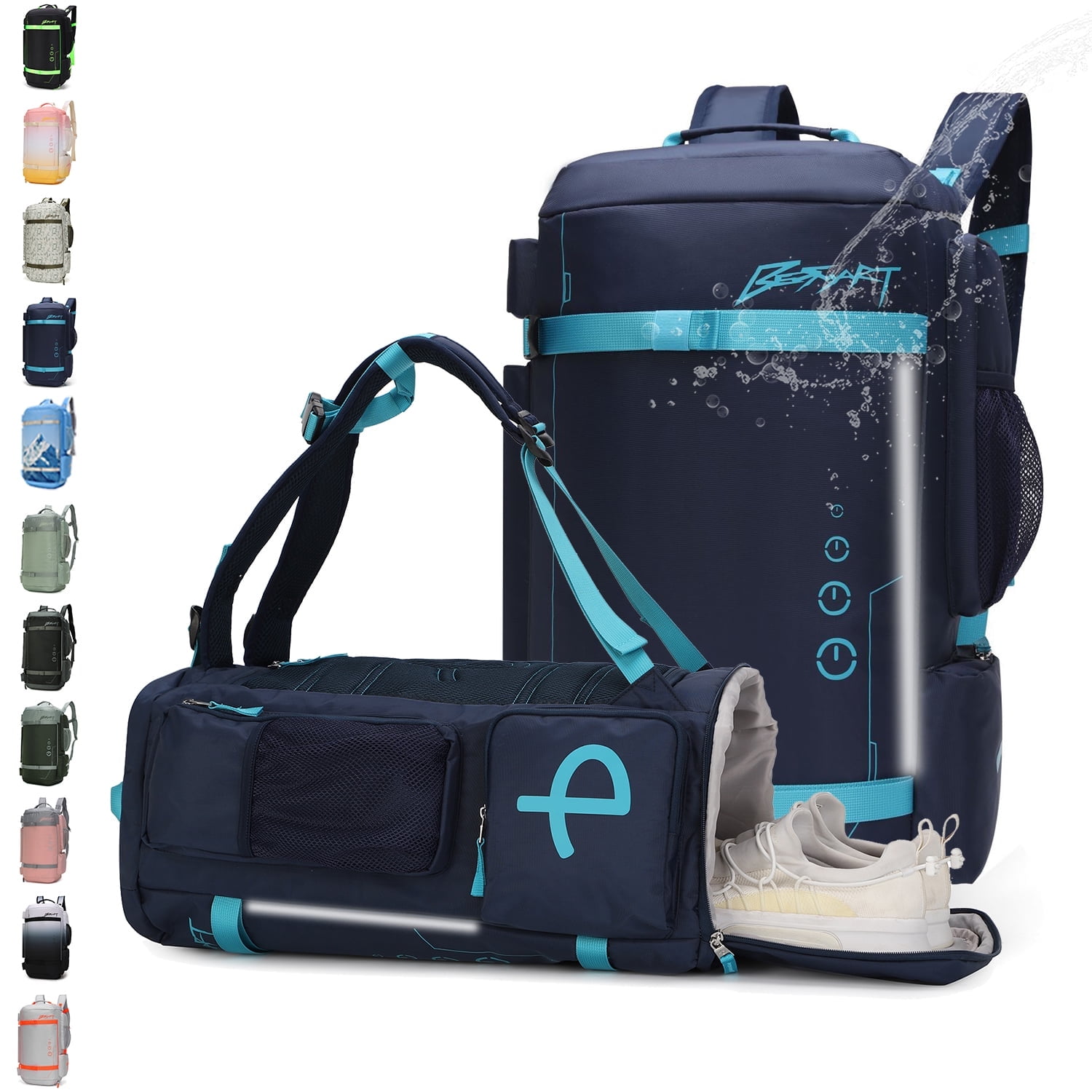BE SMART Adult 50L Waterproof Heavy Duty Sports Duffel Bag, Blue, 1-Piece