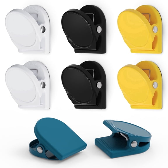 SMART&COOL 8 Pack 1.16 Inches Anti-Scratch Magnetic Clips with Silicone-Coated Base, Fridge Magnets, Office Supplies, Multi