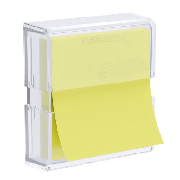 SMART&COOL Magnetic Pop-Up Note Dispenser for 3 x 3 in Pop-Up/Accordion-Style Sticky Notes, 1Pack, Clear (Notes Not Included)
