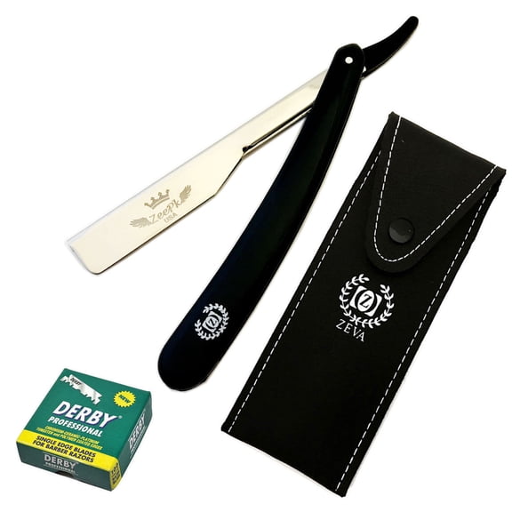 SMART CUT THROAT BARBER SALON SHAVETTE STRAIGHT RAZOR + 100 DERBY BLADES CASE