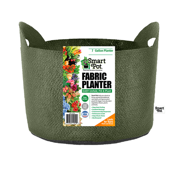 SMART POT 7 Gallon Fabric Grow Bag w/cut handles - Forest Green