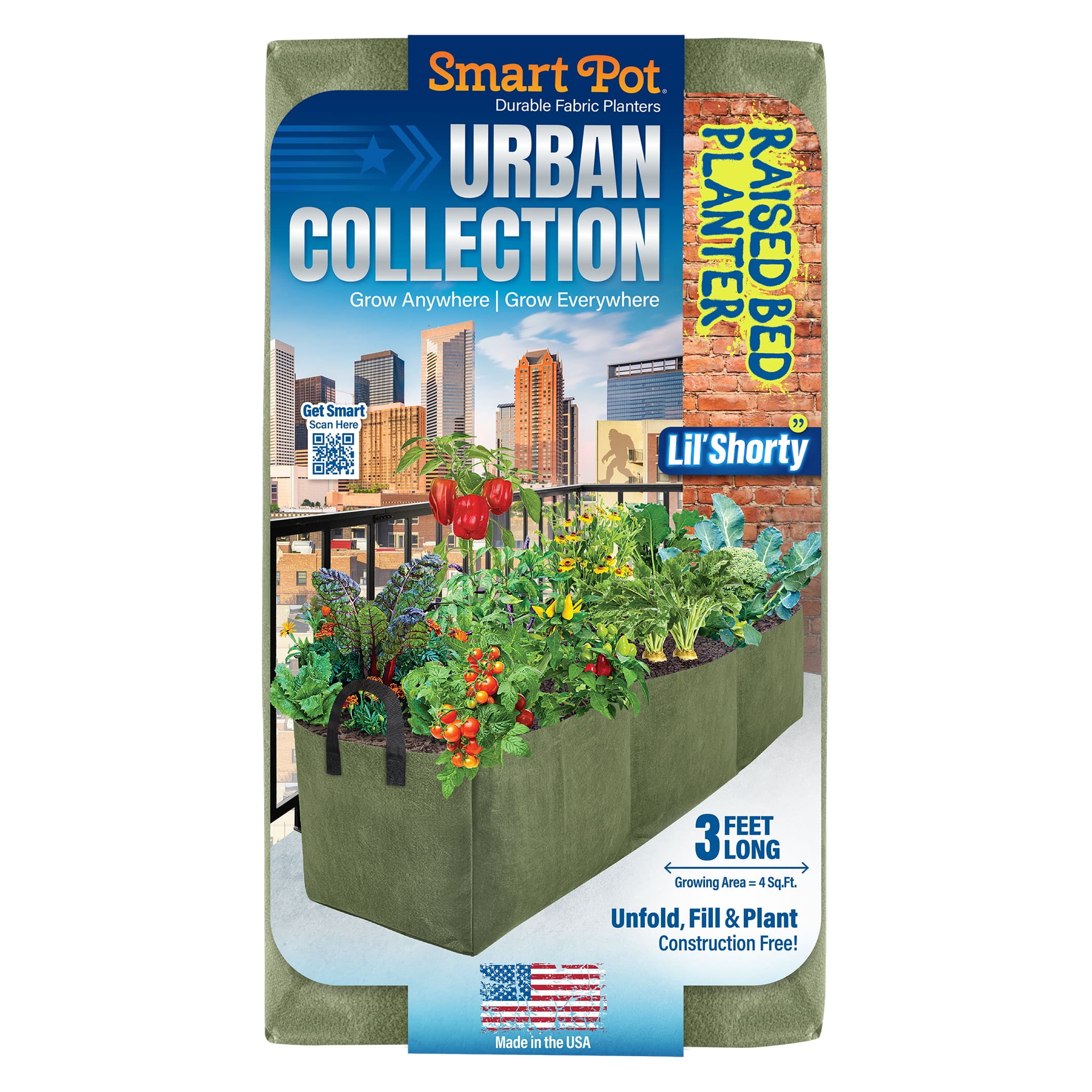 SMART POT Lil Shorty 3'L Raised Bed Planter - Walmart.com