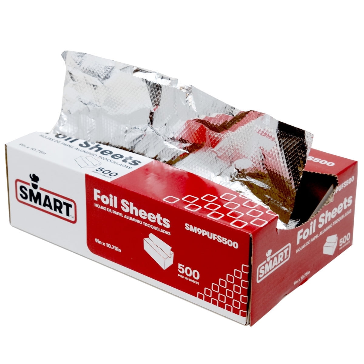 SMART Pop Up Aluminum Foil Sheets, 9" x 10.75", SM9PUFS500, 6 Boxes of 500 Sheets | 3,000/Case