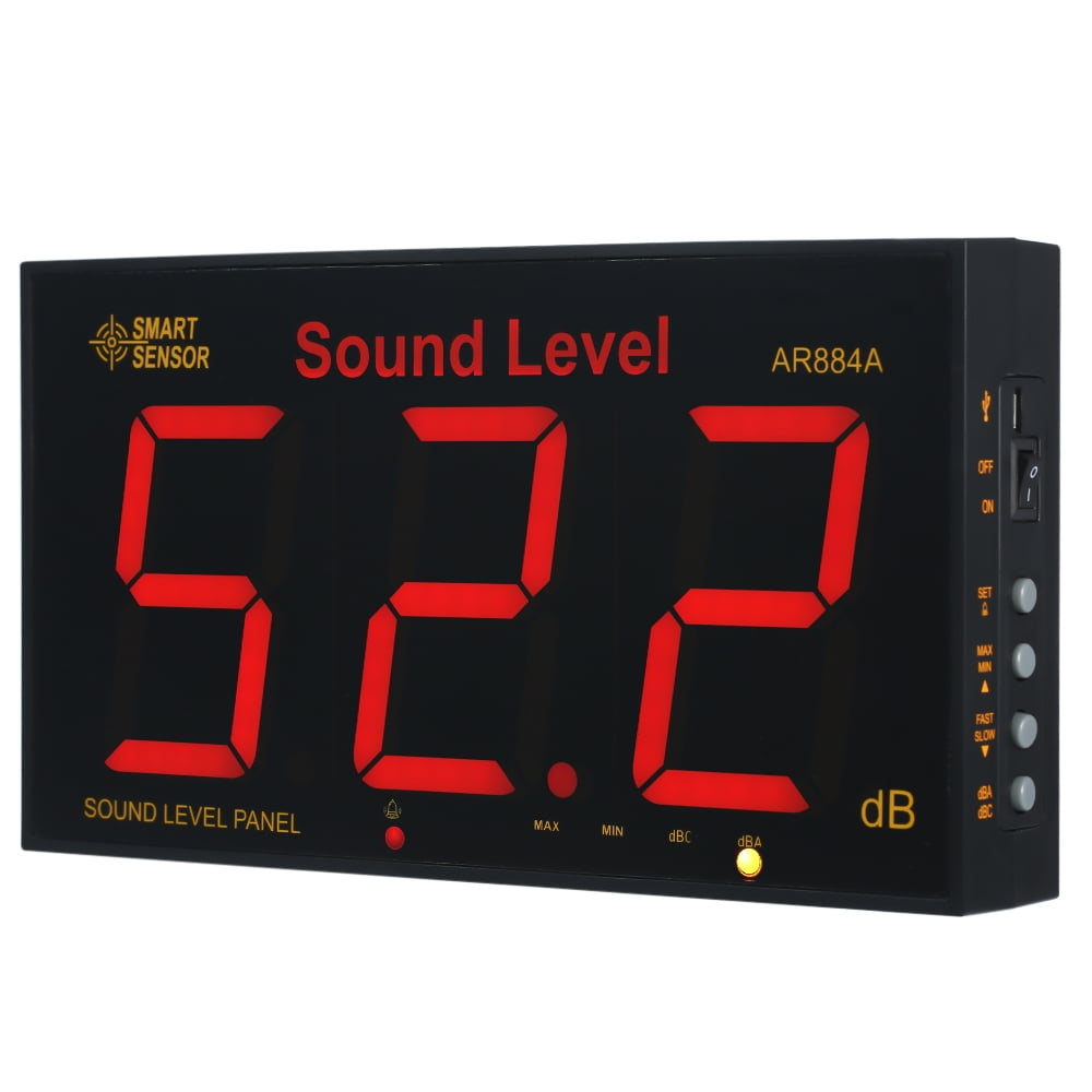 SMART SENSOR AR884A Sound Level Meter with Large LCD Screen Wall ...