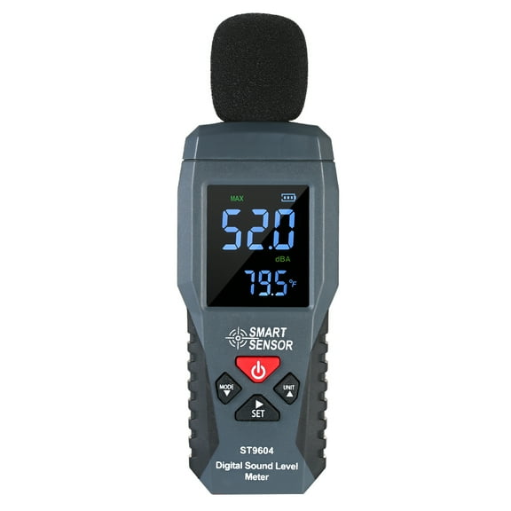 SMART SENSOR Mini Digital Sound Level Meter LCD Display Noise Meter Noise Measuring Instrument Decibel Tester 30-130dBA ST9604