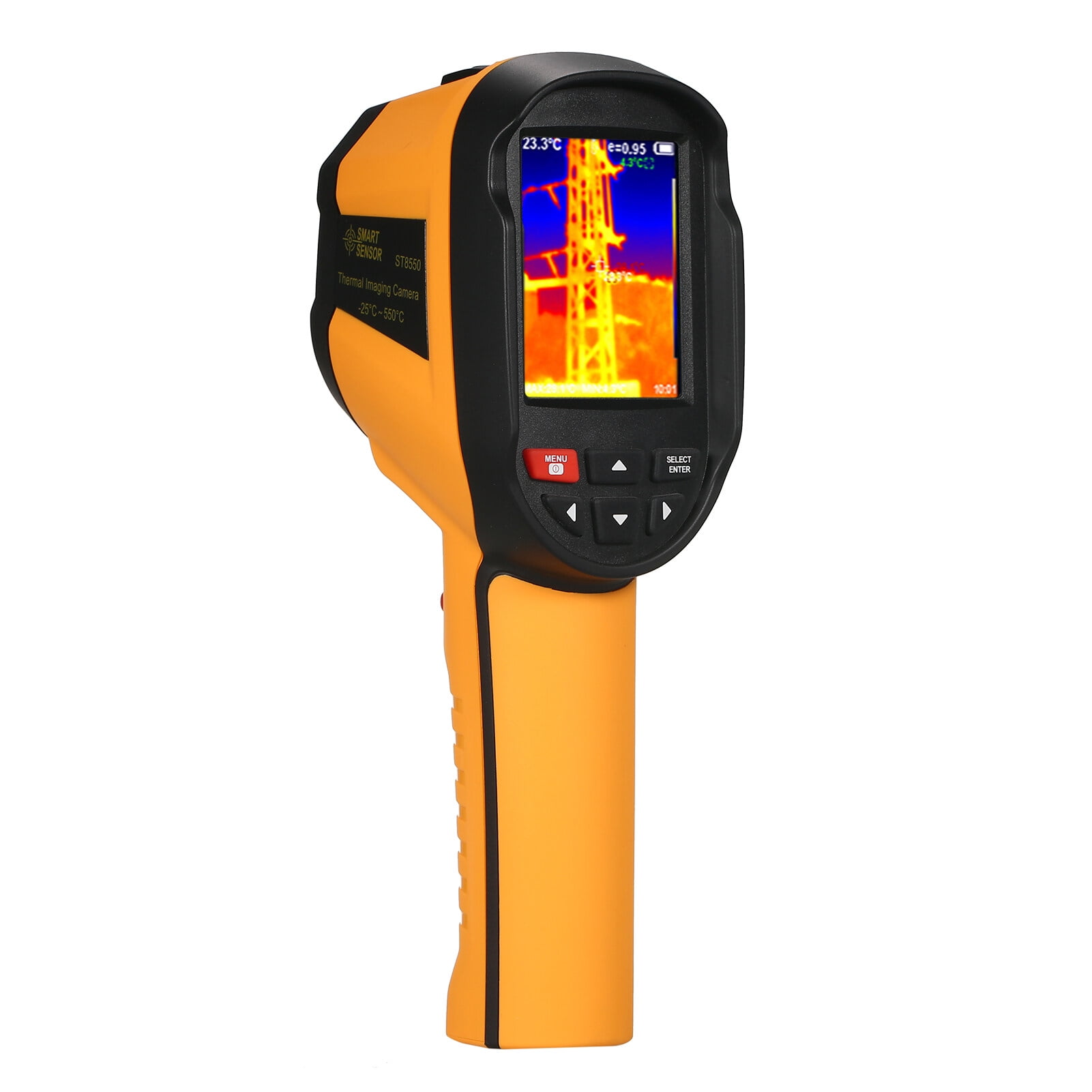 SMART SENSOR ST8550 Rechargeable IR Thermal Imager Handheld Portable Thermal Imaging Camera Infrared Thermometer with 2.8-inch LCD Screen 5 Color Palettes -25~550 Temperature Range 120x90 Resolution