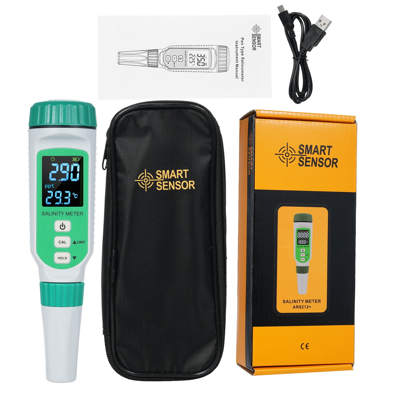 SMART SENSOR Salinometer,Meter With Screen Display Fish Salinity 10 ...