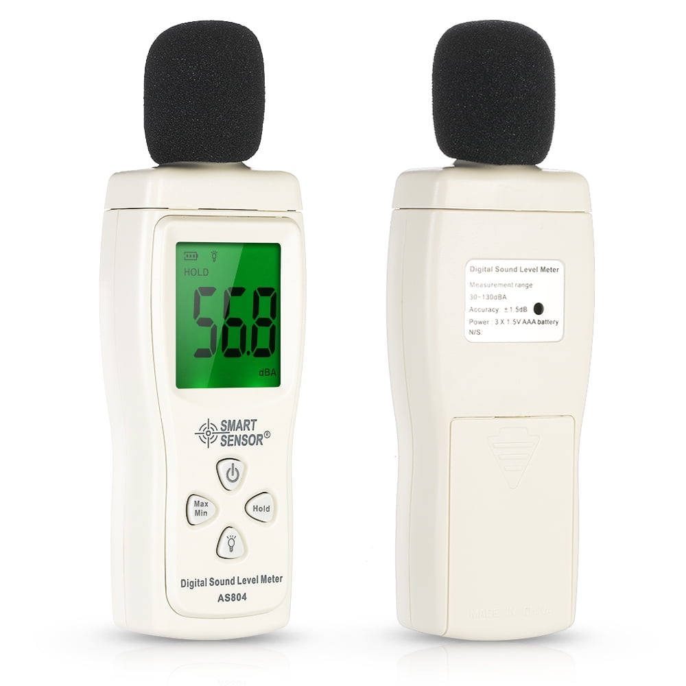 SMART SENSOR Sound Level Meter,Decibel Tester 30-130dba Lcd Display ...