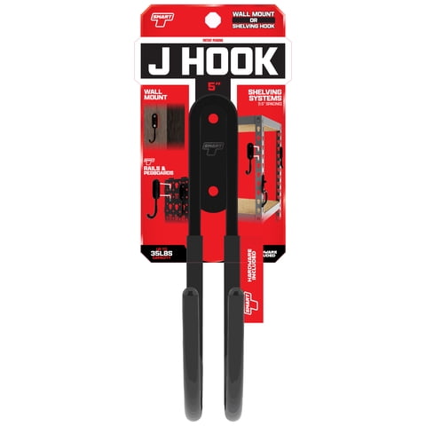 Smart T Garage Storage Wall Hook | 5" J-Hook for Garage Organization, Heavy Duty Organizer Wall Mount or Shelving Hooks