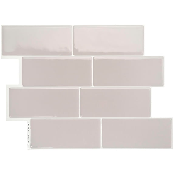 SMART TILES Peel and Stick Backsplash - 11.56in x 8.38in - 4 sheets of 3D Adhesive Wall Tile Backsplash for Kitchen, Bath - Metro Cassandra