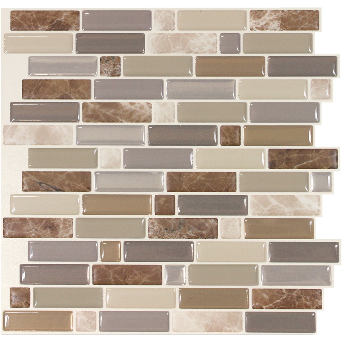 SMART TILES Peel and Stick Backsplash Tiles - 4 Sheets of 10in x 10in - 3D Adhesive Peel and Stick Tile Backsplash for Kitchen, Bathroom, Wall Tiles