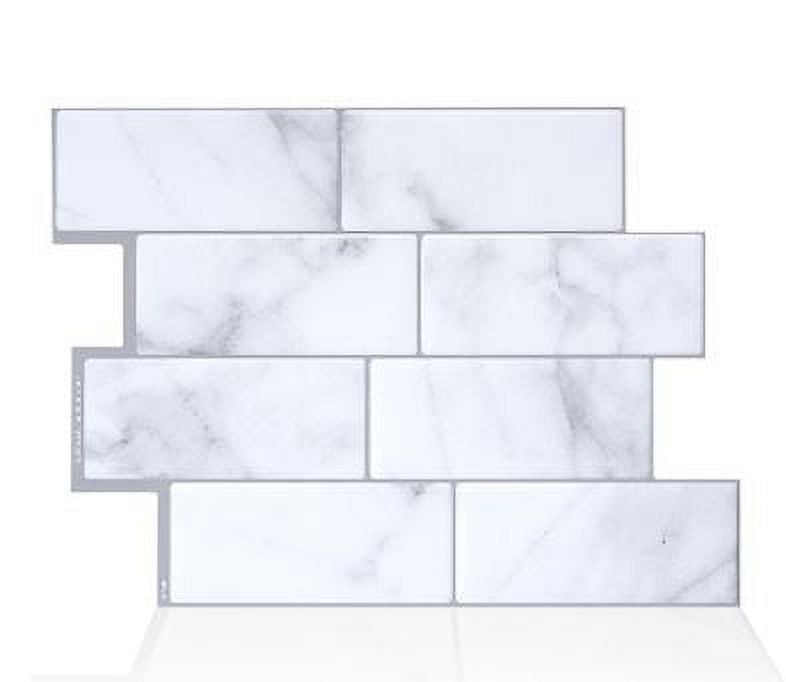 SMART TILES Peel and Stick Backsplash Tiles - 4 Sheets of 12in x 9in - 3D Adhesive Peel and Stick Tile Backsplash for Kitchen, Bathroom, Wall Tiles
