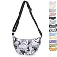 thumbnail image 1 of BE SMART Waterproof Crescent Bag Dumplings Bag Women's Crossbody Bag Trendy Shoulder Bag Triangle Shape Bag Female Chest Bag Solid Color Casual Daypack Style Hobo Sling Bag Messengers Purse, Panda, 1 of 8