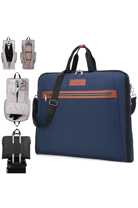 BE SMART Waterproof Garment Bag for Travel, Large Carry on Garment Bags with 1 Coat Hanger Up to 3 Suits, Hanging Suit Luggage Bag for Men Women, Wrinkle Free Suit Cover for Shirt Dress Coat, Grey