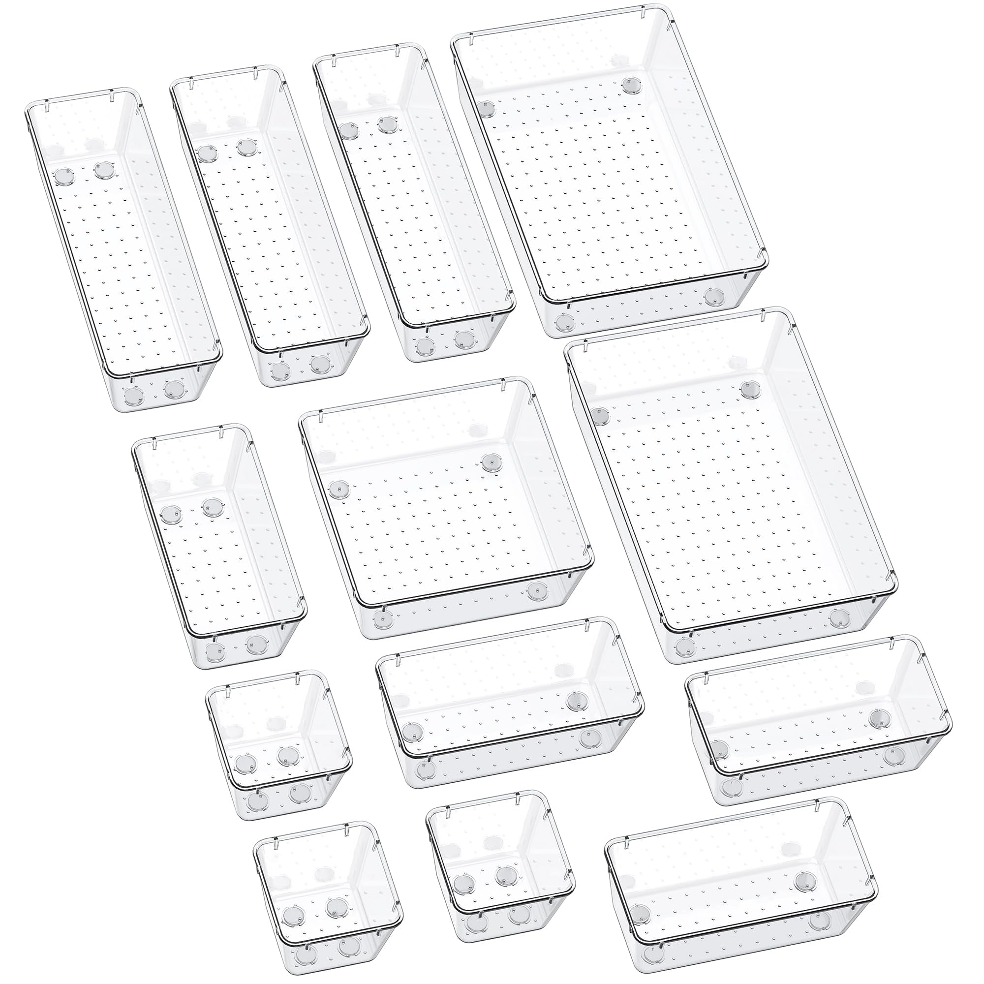 Aazon.co: SARTAKE 6 PCS Clear Plastic Drawer Organizers Set, Large
