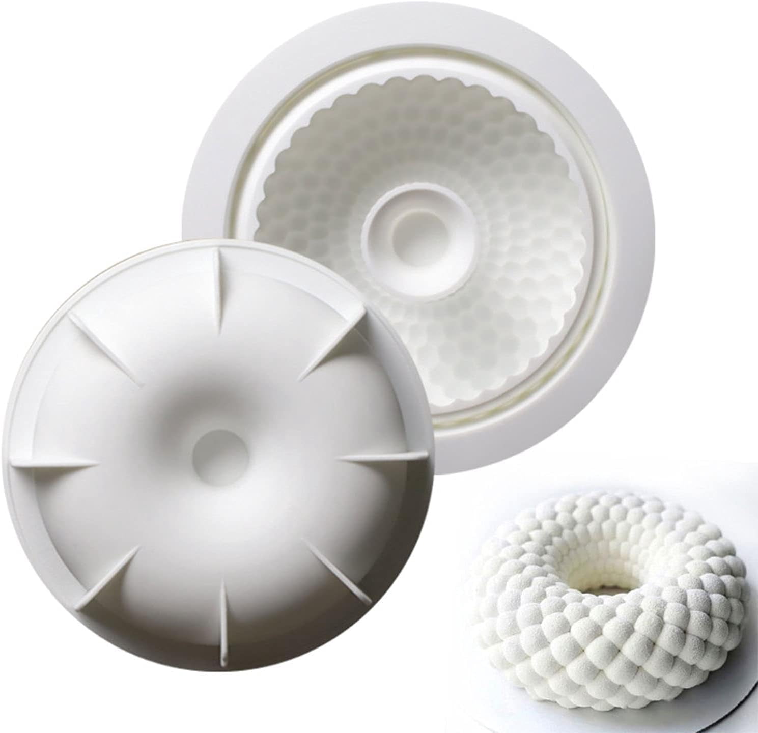 SMARTBUYER Silicone Cake Mousse Mold 6 Inch Round Baking Pan Molds for ...
