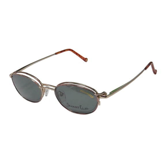 SMARTCLIP 289 EYEGLASS FRAME/GLASSES WITH POLARIZED CLIP-ONS OVAL LENSES HOT