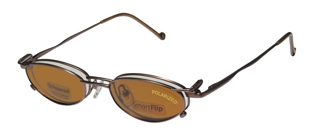 SMARTFLIP 402 EYEGLASS FRAME/GLASSES WITH POLAROID POLARIZED SUNGLASS CLIP-ONS