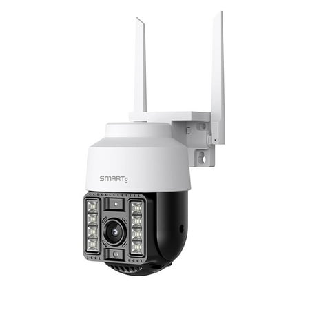 SMARTG ,2K HD, 65ft Night Vision, 2-Way Talk, Auto Motion Tracking, 2.4G Wi-Fi, Ethernet Connection,Cloud Storage, Siren Alarm,Outdoor Dome Camera Works with Alexa Google Assistant