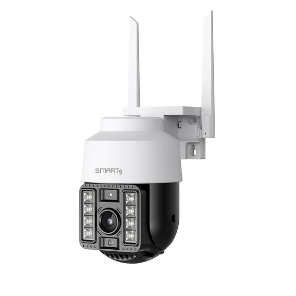SMARTG ,2K HD, 65ft Night Vision, 2-Way Talk, Auto Motion Tracking, 2.4G Wi-Fi, Ethernet Connection,Cloud Storage, Siren Alarm,Outdoor Dome Camera Works with Alexa Google Assistant